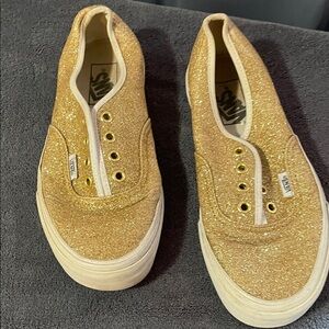 Vans Women's Glitter Slip-On Sneakers — Gold Glitter